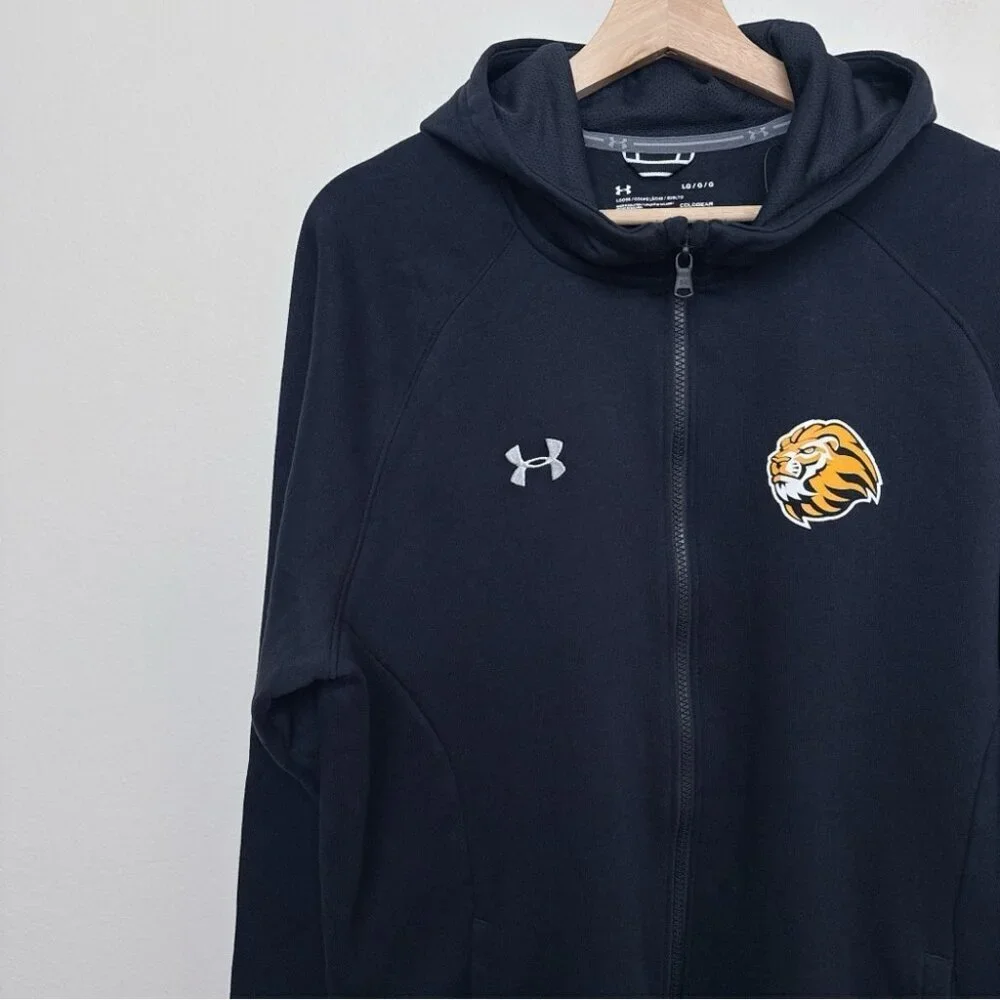 Under Armour Mens Large Cold Gear Hooded Full Zip Micro Fleece Liner Jacket